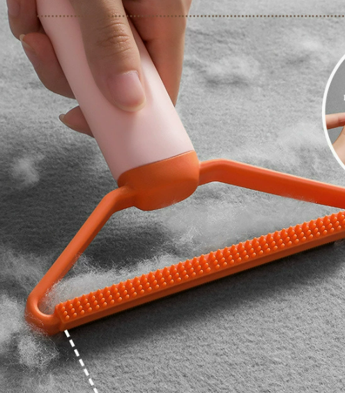 Manual Lint Remover & Carpet Scraper, Heavy Duty Fabric Shaver with Pure Copper Blade, Pet Hair Remover Brush for Rugs, Woolen Coats and Couches