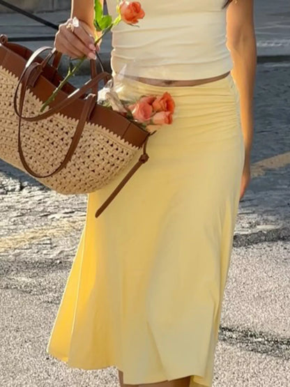 Flowy Ruched Waist Skirt