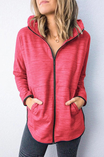 Fashion Casual Solid Hooded Collar Tops(5 colors)