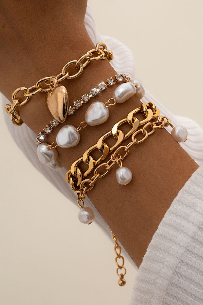 Fashion Daily Solid Bracelets Gold One Size