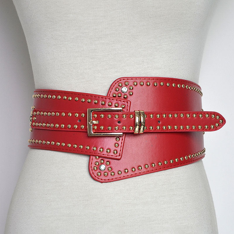 Punk Solid Rivets Patchwork Metal Accessories Decoration Belts