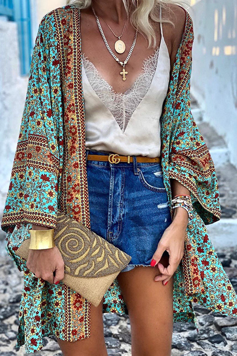 Bohemian Print Basic Outerwear