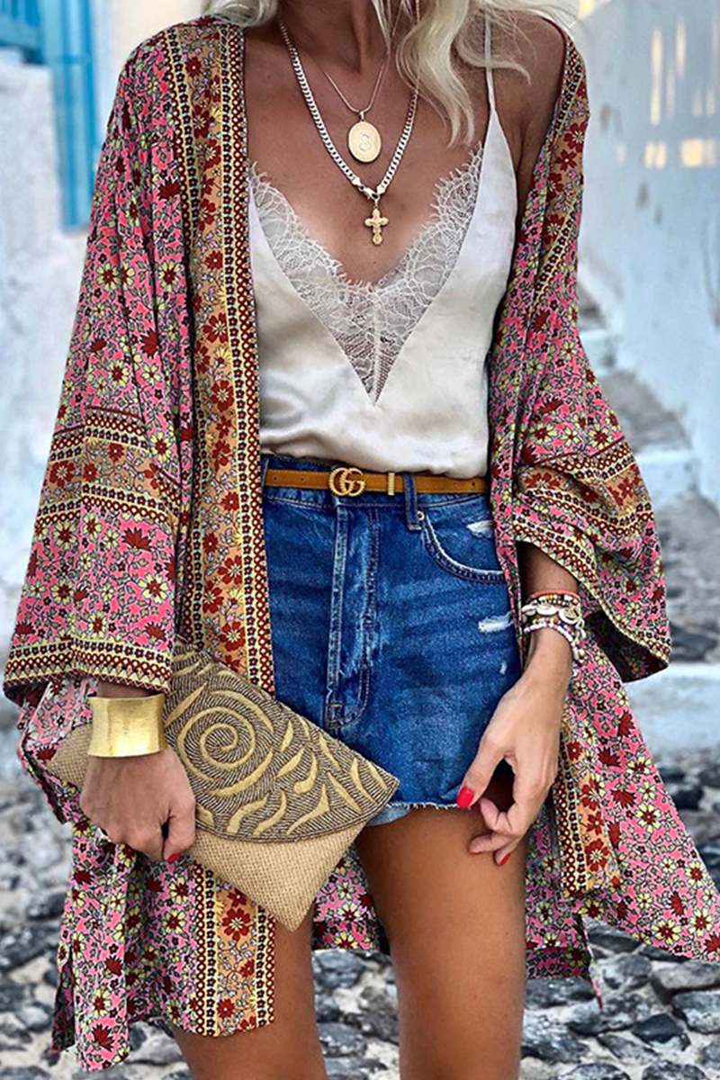 Bohemian Print Basic Outerwear