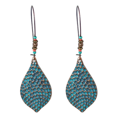 Fashion Casual Patchwork Earrings Blue One Size