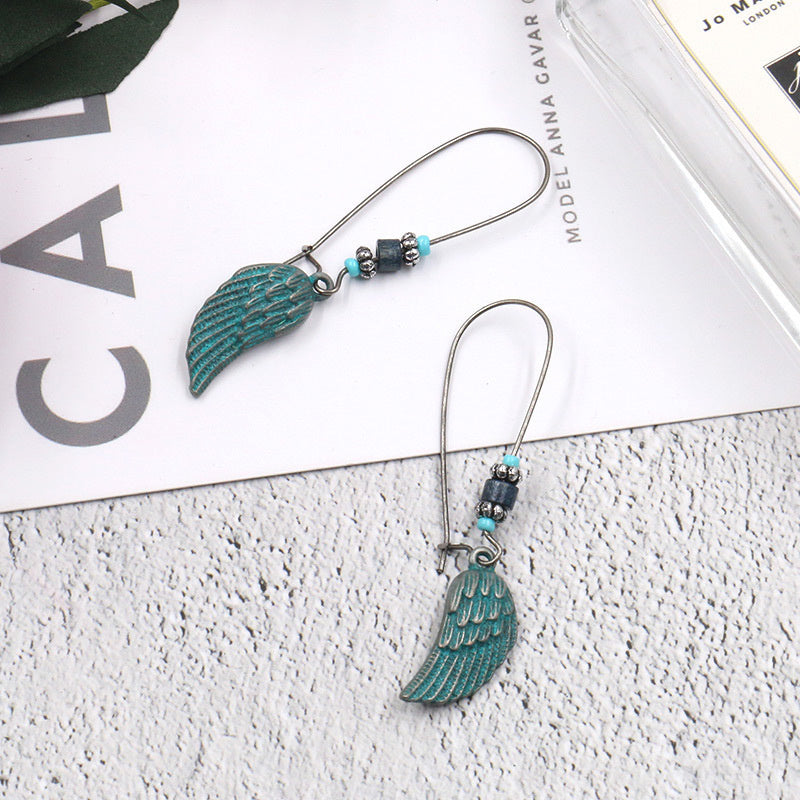 Fashion Casual Patchwork Earrings Sky Blue One Size