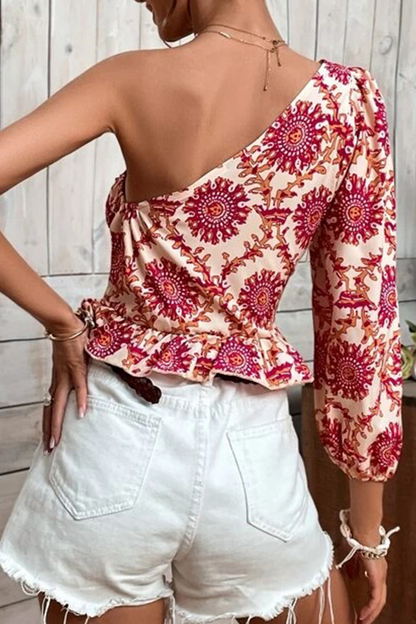 Vacation Print Flounce Tops