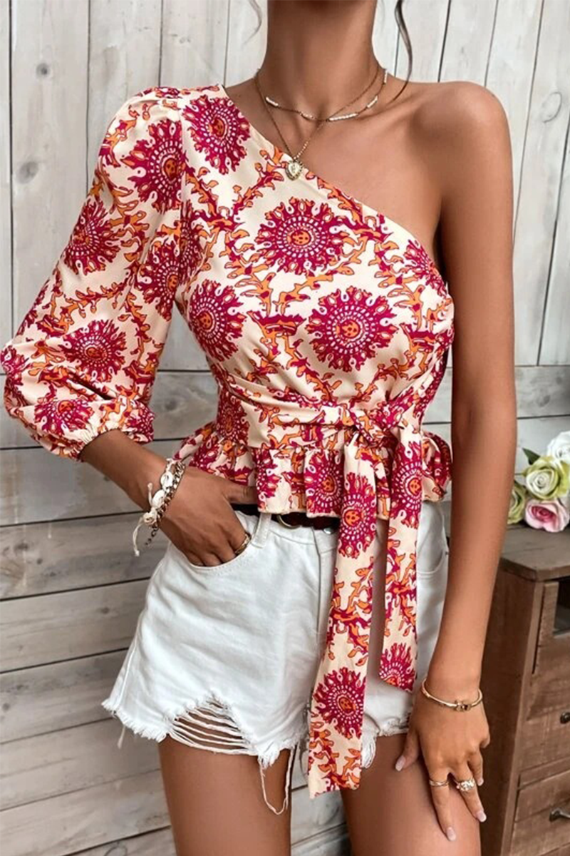 Vacation Print Flounce Tops