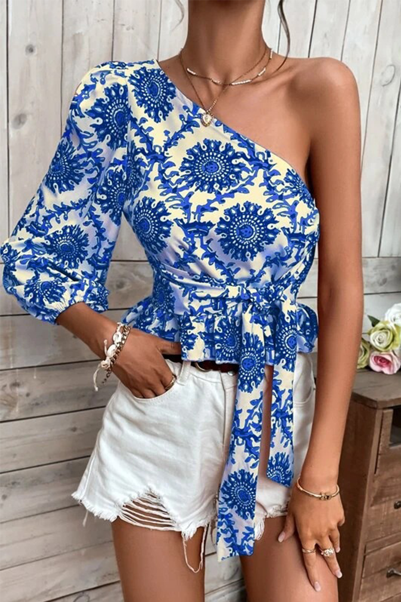 Vacation Print Flounce Tops