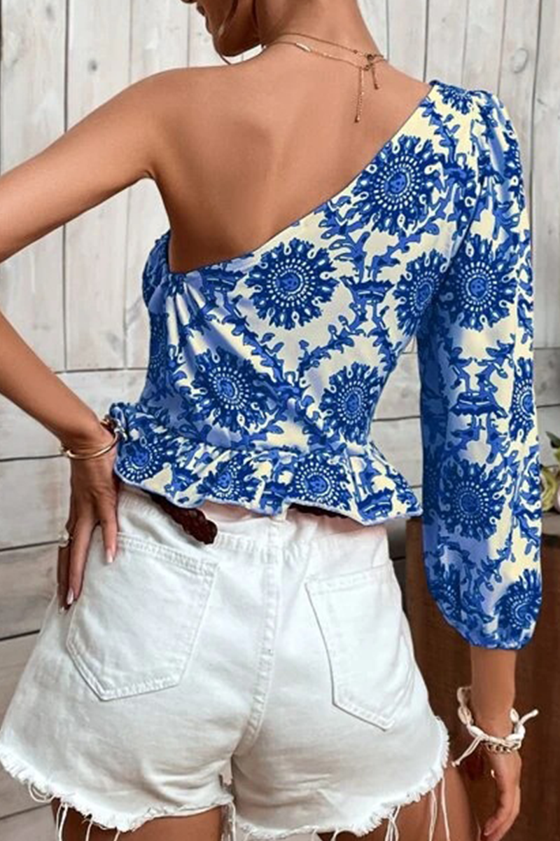 Vacation Print Flounce Tops