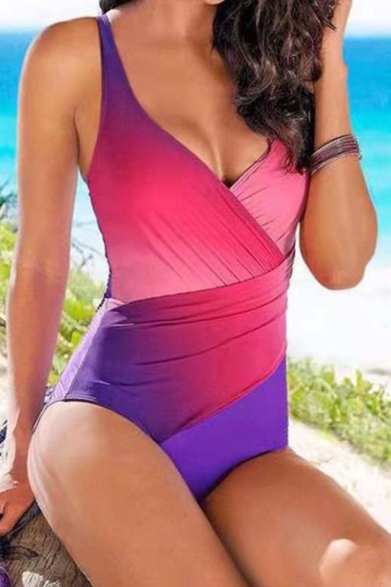 Sexy Color Lump Patchwork Swimwears