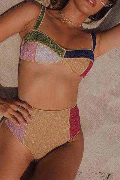 Sexy Patchwork Patchwork Swimwears