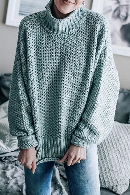 Casual Solid Patchwork Half A Turtleneck Tops