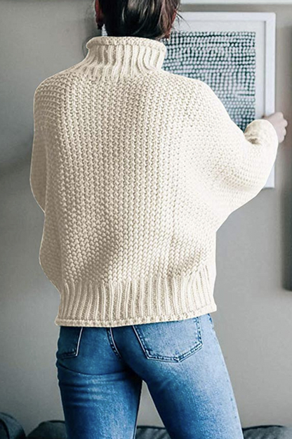 Casual Solid Patchwork Half A Turtleneck Tops