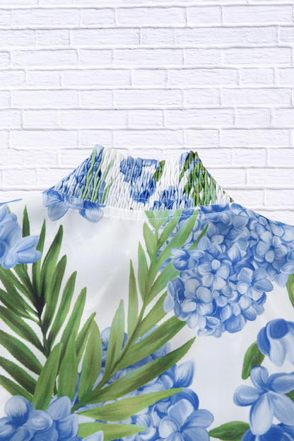 Palm Floral Patchwork Blouse