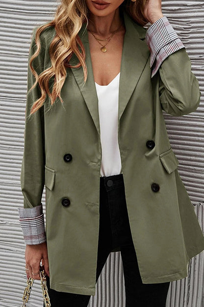 Fashion Casual Solid Buttons Asymmetrical Solid Color Turndown Collar Outerwear