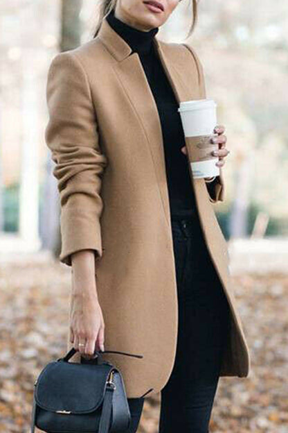 Fashion Casual Long Sleeve Regular Sleeve Solid Coats