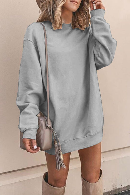 Casual Solid Solid Color O Neck A Line Dresses