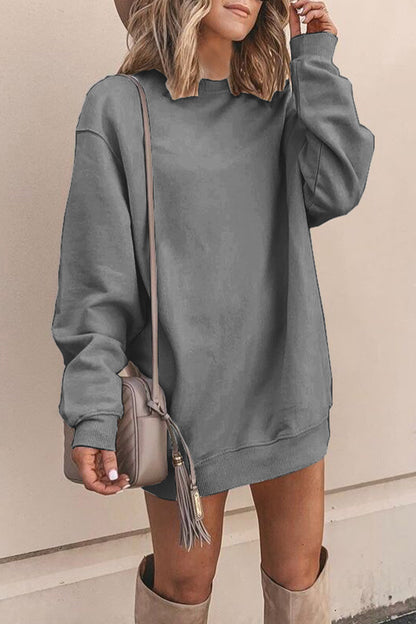 Casual Solid Solid Color O Neck A Line Dresses