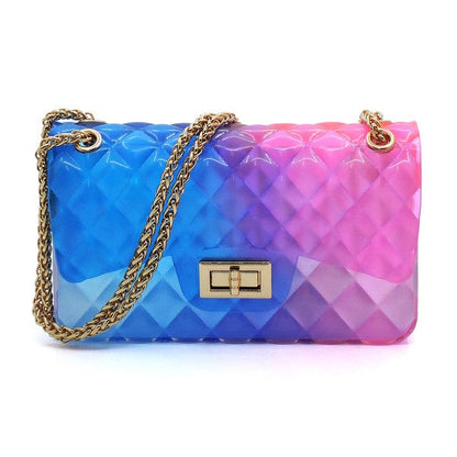 Blue Zone Planet | Quilt Embossed Multi Color Jelly Shoulder Bag