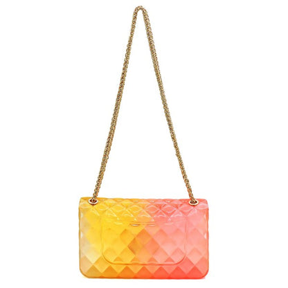 Blue Zone Planet | Quilt Embossed Multi Color Jelly Shoulder Bag