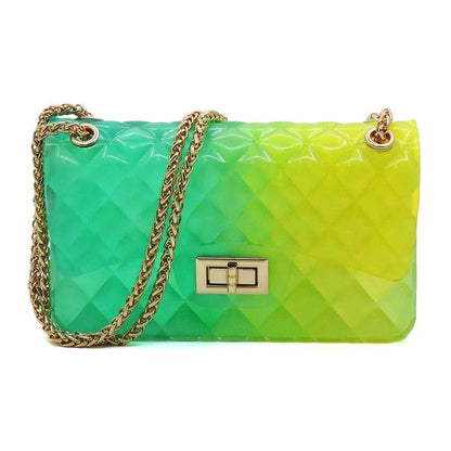 Blue Zone Planet | Quilt Embossed Multi Color Jelly Shoulder Bag