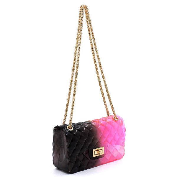 Blue Zone Planet | Quilt Embossed Multi Color Jelly Shoulder Bag