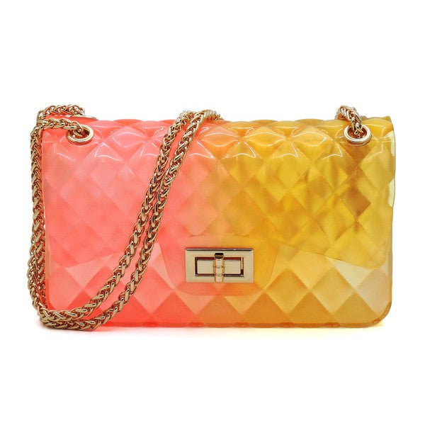 Blue Zone Planet | Quilt Embossed Multi Color Jelly Shoulder Bag