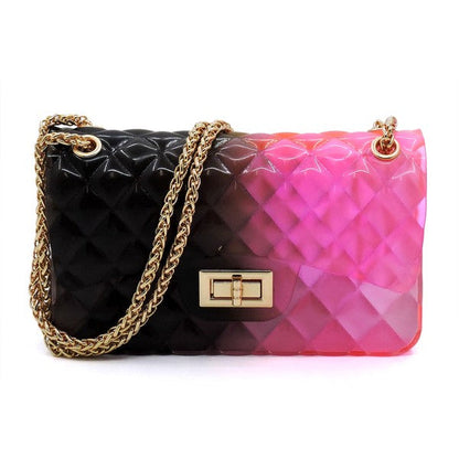 Blue Zone Planet | Quilt Embossed Multi Color Jelly Shoulder Bag