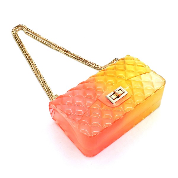 Blue Zone Planet | Quilt Embossed Multi Color Jelly Shoulder Bag
