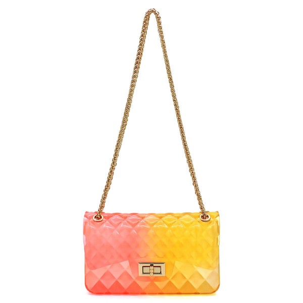 Blue Zone Planet | Quilt Embossed Multi Color Jelly Shoulder Bag