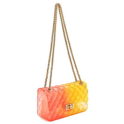 Blue Zone Planet | Quilt Embossed Multi Color Jelly Shoulder Bag