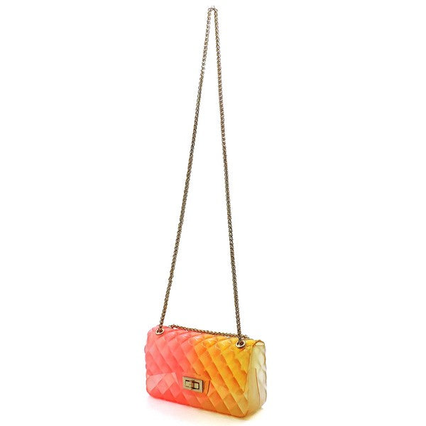 Blue Zone Planet | Quilt Embossed Multi Color Jelly Shoulder Bag