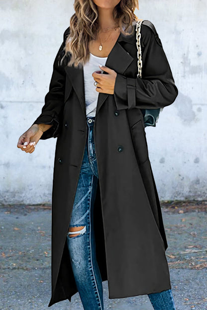 Work Solid Patchwork Turndown Collar Outerwear