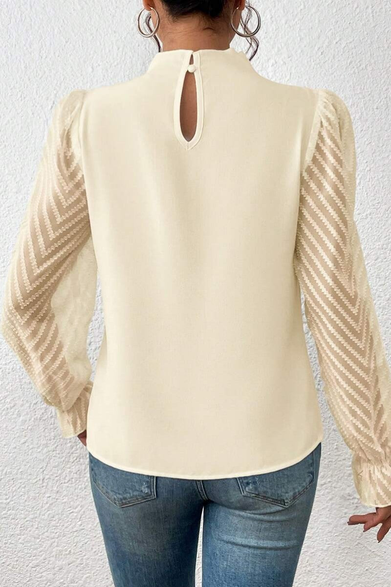 Casual Solid Patchwork Flounce Half A Turtleneck Tops