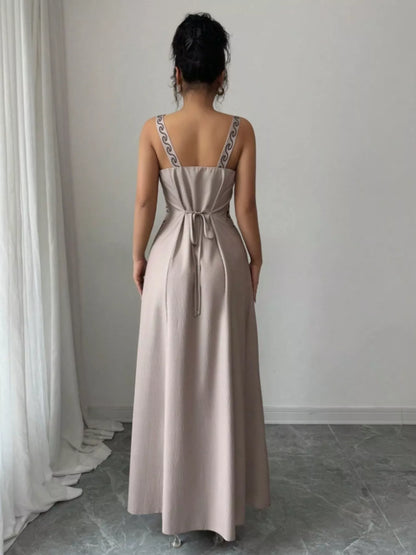 Floral Sleeveless Maxi Dress with Side Slit