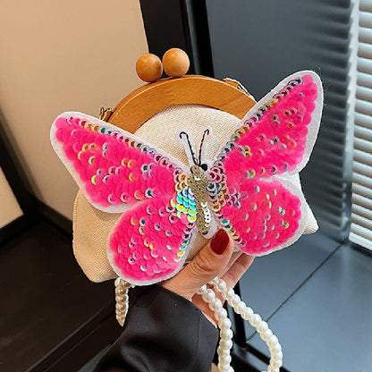 Casual Patchwork Butterfly Sequins Pearl Bags