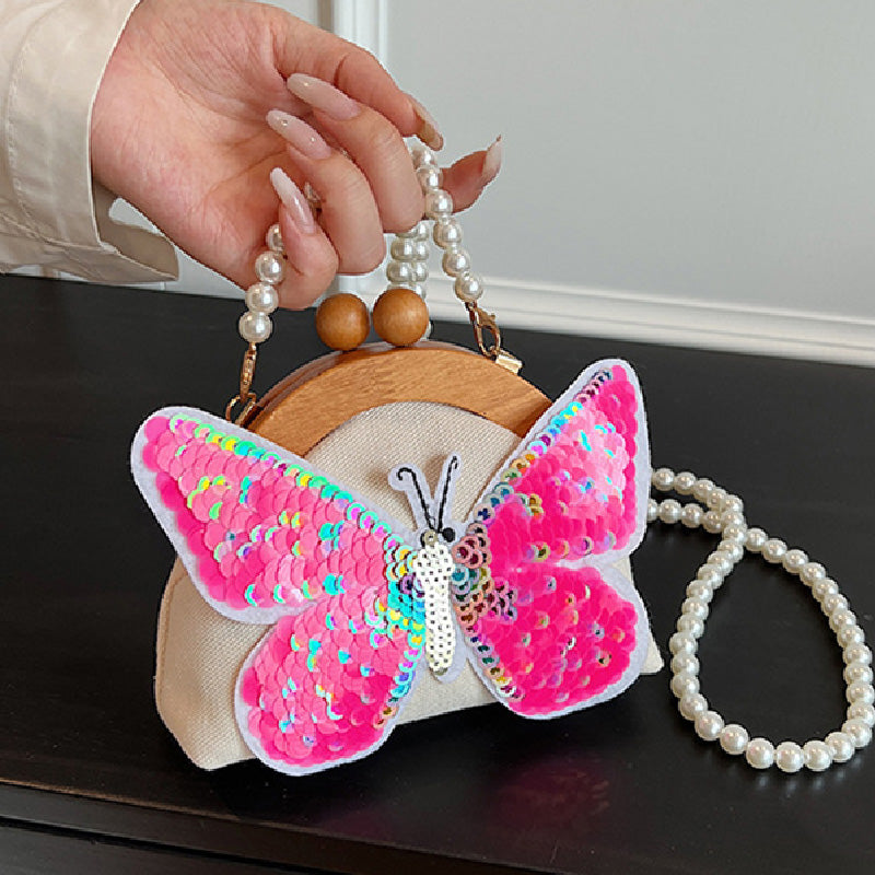 Casual Patchwork Butterfly Sequins Pearl Bags