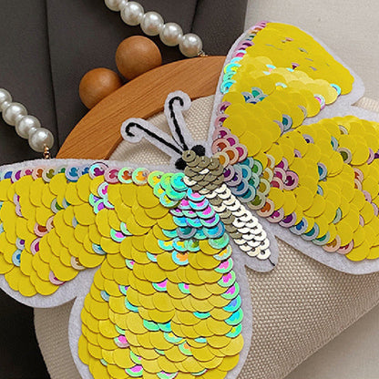 Casual Patchwork Butterfly Sequins Pearl Bags