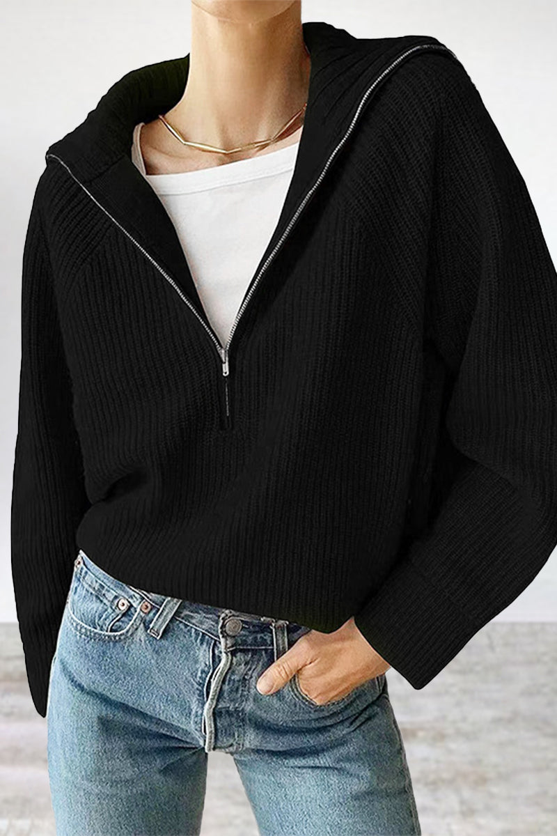 Casual Daily Solid Patchwork Turndown Collar Tops Black