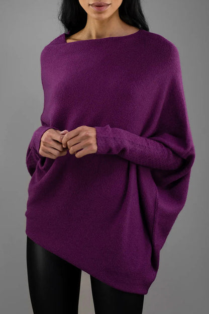 Casual Simplicity Solid Make Old O Neck Tops(10 Colors) Purple One Size