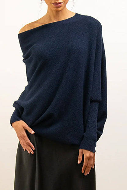 Casual Simplicity Solid Make Old O Neck Tops(10 Colors) Navy Blue One Size