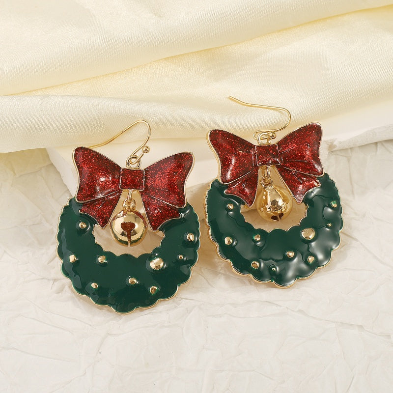 Casual Patchwork With Bow Earrings