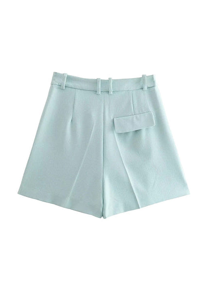 Rosiedress High Waist Wide Leg Pocketed Shorts