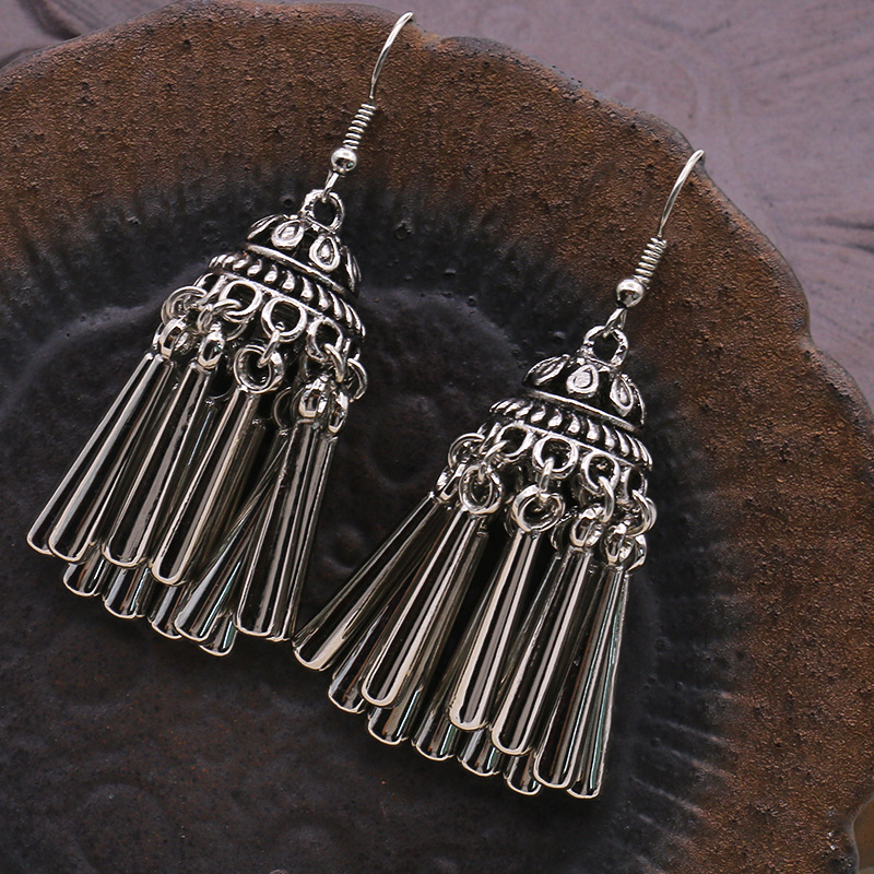 Earrings Black Silver One Size