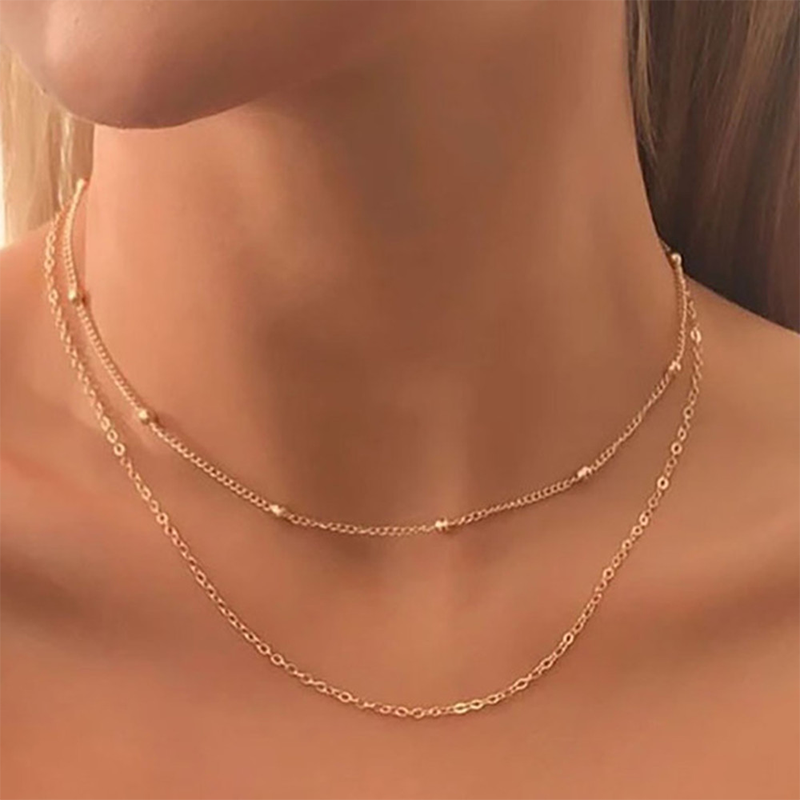 Simplicity Solid Patchwork Necklaces Rose Gold One Size