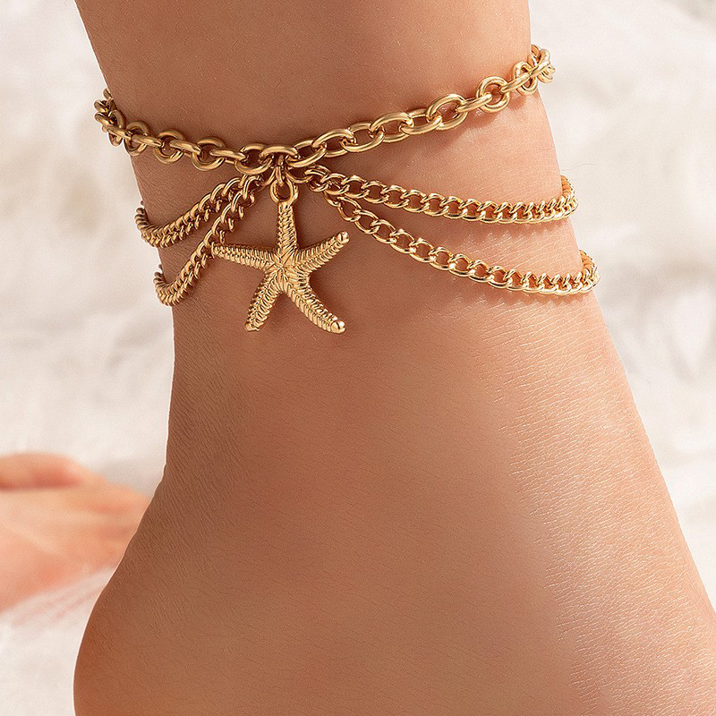 Simplicity Geometric Patchwork Anklet Rose Gold One Size