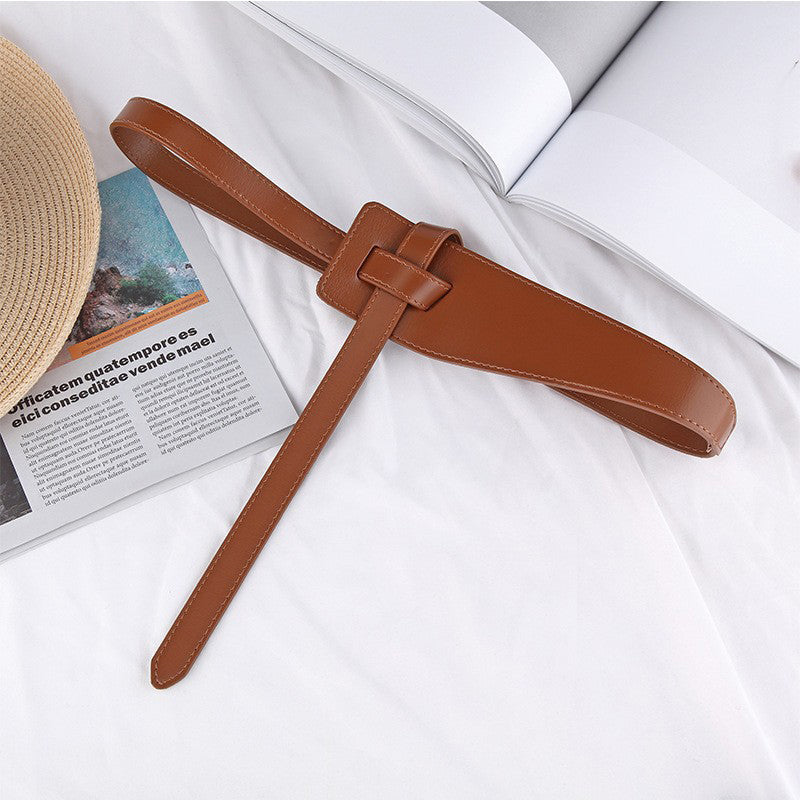 Elegant Simplicity Solid Knotted Belts Caramel Colour One Size