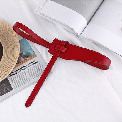 Elegant Simplicity Solid Knotted Belts Red One Size