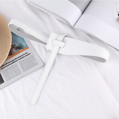 Elegant Simplicity Solid Knotted Belts White One Size