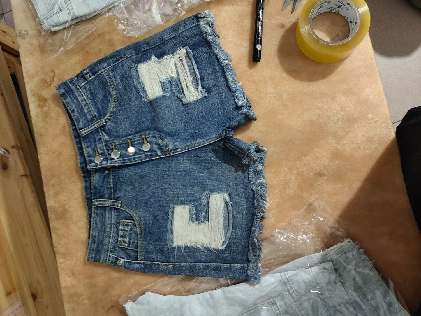 Ingrid Ripped Tassel Denim Shorts